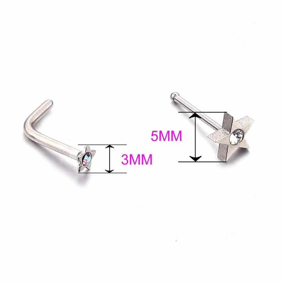 Wholesale Fashion Body Jewelry L Shape Stainless Steel Piercing Jewelry Ring Nose Studs
