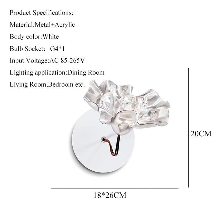 Replica Design Art Decor Acrylic Wall Lamp for Bedroom Kids' Room Hotel Aisle Petal Wall Lamp(WH-OR-240)