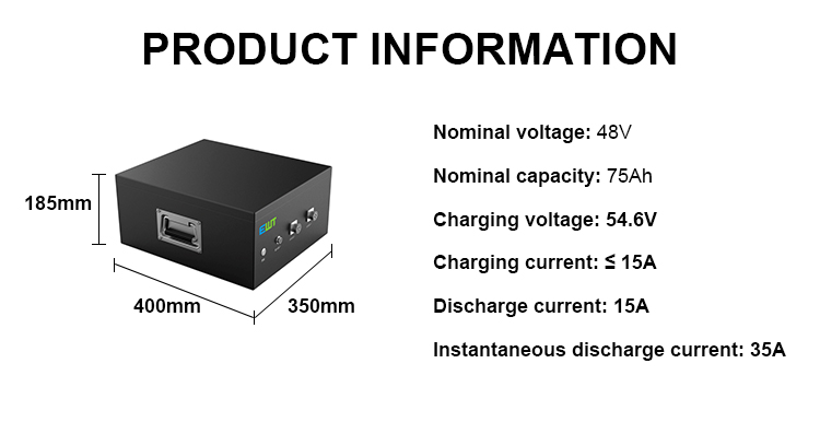 Anode Lithium Iron Phosphate Battery Pack 75Ah 48V 32650 LiFePO4 Battery Pack