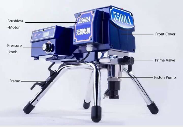 Commercial Airless Paint Sprayer Gun For Varnish PT5500A 2.51L /Min Latex Paint Sprayer