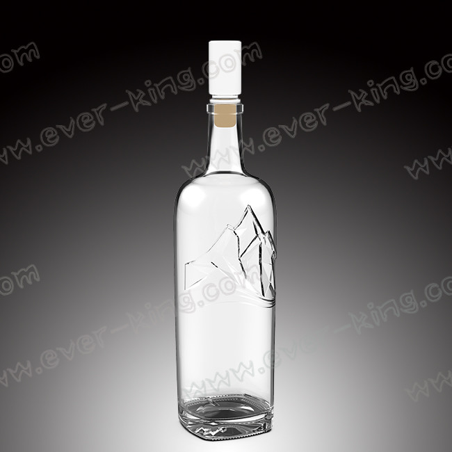 Crystal White Flint Custom Glass Bottle 750 ML for Luxury Liquor and Spirit