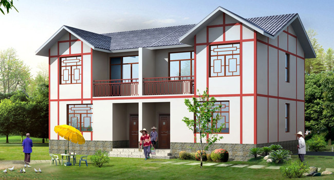 Prefabricated Houses Villa In High-End Resort Prefabricated Steel Frame House steel frame home / restaurant