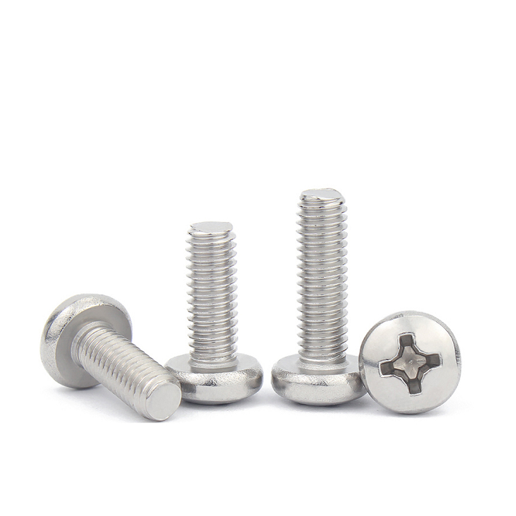 DIN7985 SS304 Stainless Steel Phillips Cross Recessed Round Pan Head Machine Screw