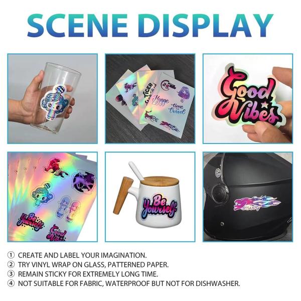 Waterproof Self Adhesive Holographic Sticker Paper For Inkjet Printer