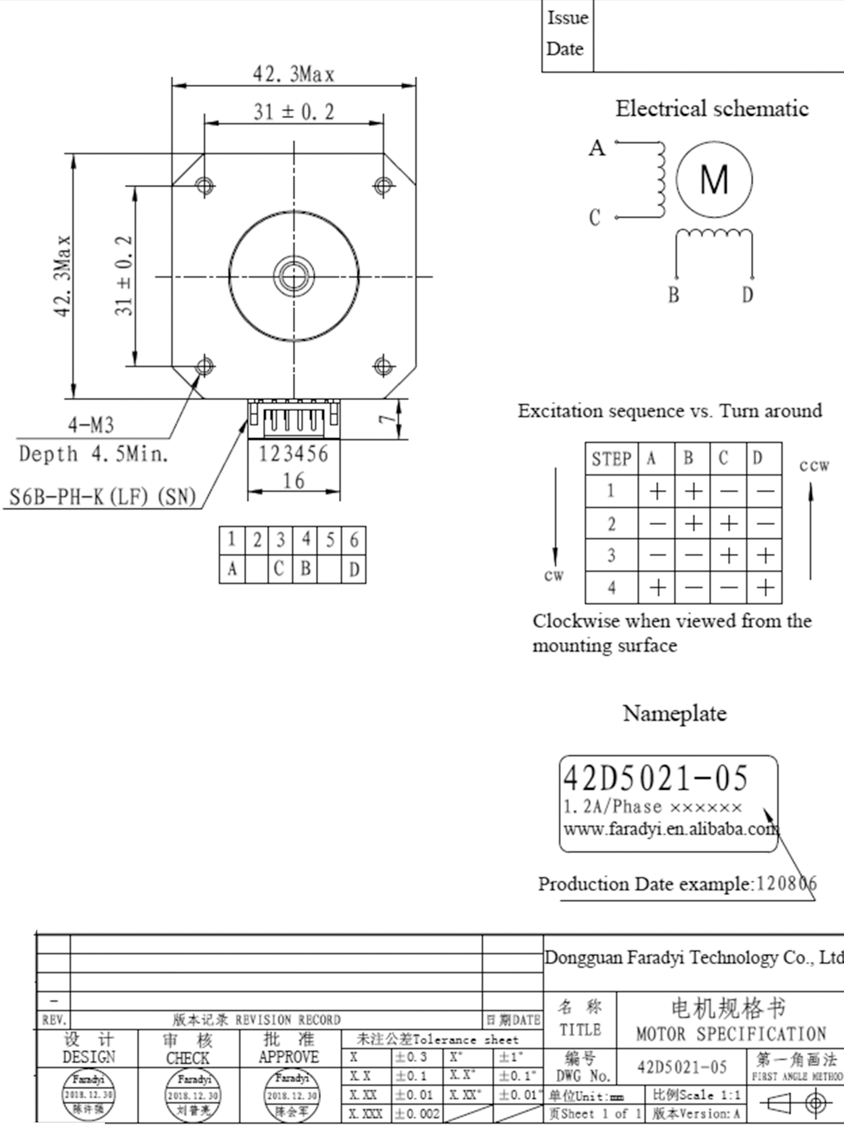 Faradyi Customized Specification 42mm 8.8V 370mN.m High Torque Low Noise Close Loop Kit Stepper Motor With Driver