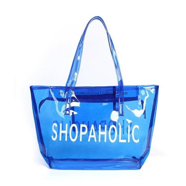Quality Colorful Plastic PVC Handle Shopping Bag 0.15~0.8mm Thickness Custom Printing for sale