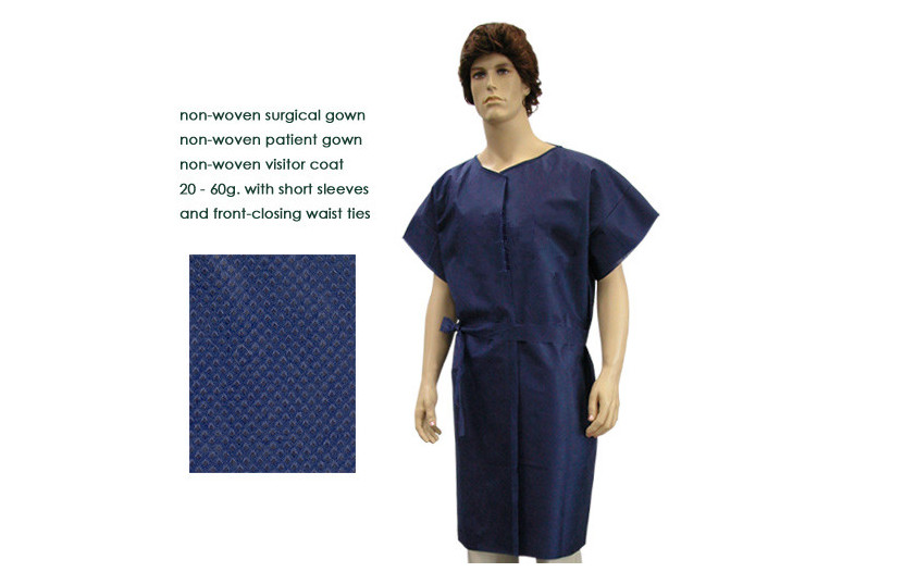Short Sleeves 60gsm Disposable Patient Gowns