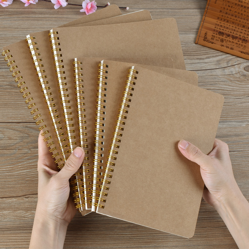 kraft hardcover A5 Spiral Bound Lined Notebook 142mm x 212mm Daily Use