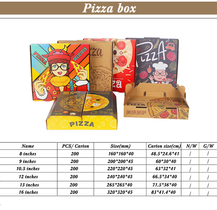 Takeaway Corrugated Cardboard Pizza Boxes Custom Logo Printing