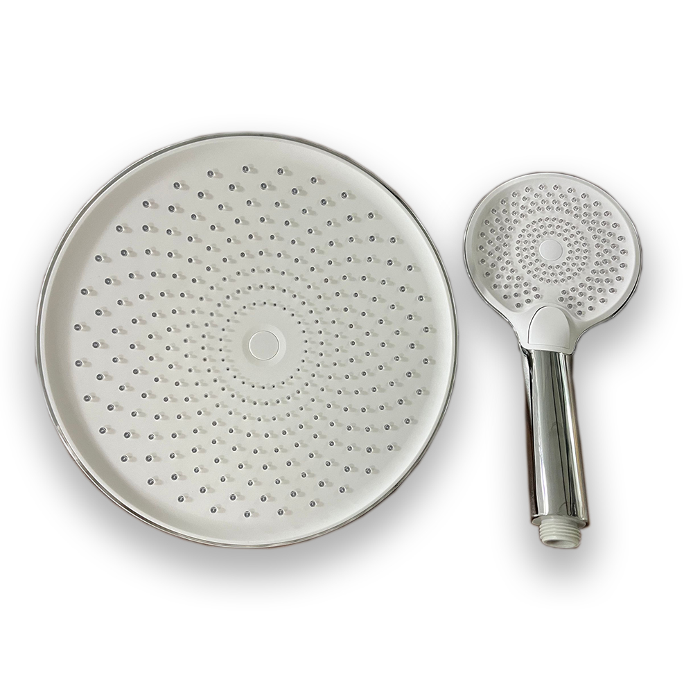 Round Shape Handheld High Pressure Bathroom Hand Held Shower Head With Easy To Clean Silicone Jets