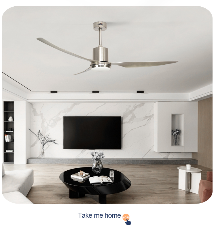 Modern Design 3 Blades 5 Speeds and Remote Control Ceiling Fan with LED Light by 1stshine