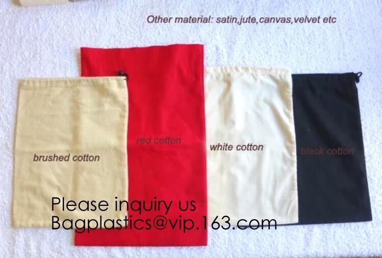 Soft Cotton Flannel Dust Bag With Drawstring/Flap,Natural color, off white color, white color, black color, red, product