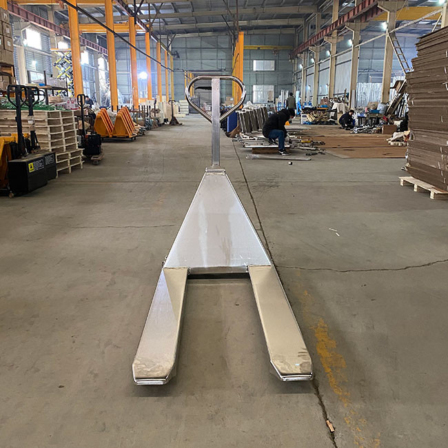 Manual Portable Scissor Pallet Truck Single Piston Stainless Pallet Truck