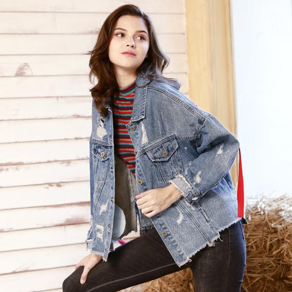custom clothing factory China Printed Personality Ladies Jackets Coats BF Loose