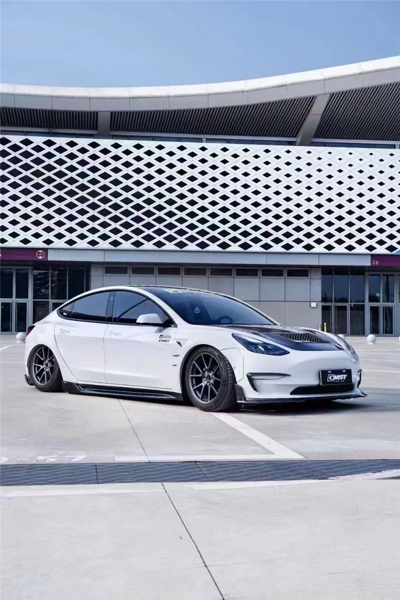 146cm Model 3 Tesla Body Kit Plastic Transparent Carbon Fiber Hood