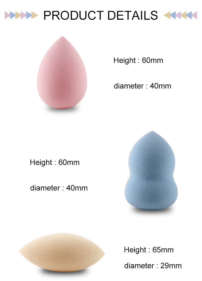 60x40mm Skin Friendly Non Latex Pink Makeup Sponge