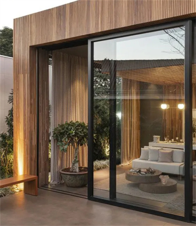 Ultra Narrow Frame Aluminium Sliding Doors With Heat Insulation Coefficient K Value ≤2.1