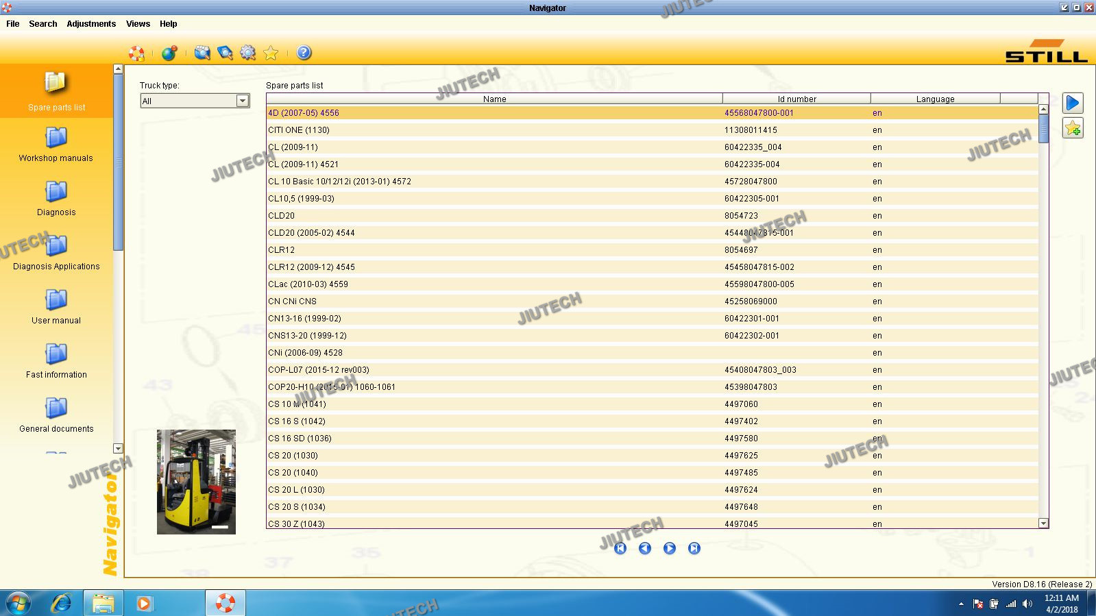 Original for Still Forklift Diagnose Tool Canbox with 8.21 Navigator Software for STILL Forklift Scanner Tools and F110