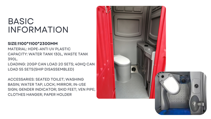 Rental Readymade Plastic Toilet