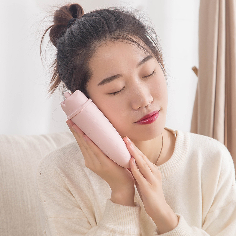 Leakproof Soft Touch Silicone Hot Water Bottle for Pain Relief in Waist Back Neck Shoulders Theopy