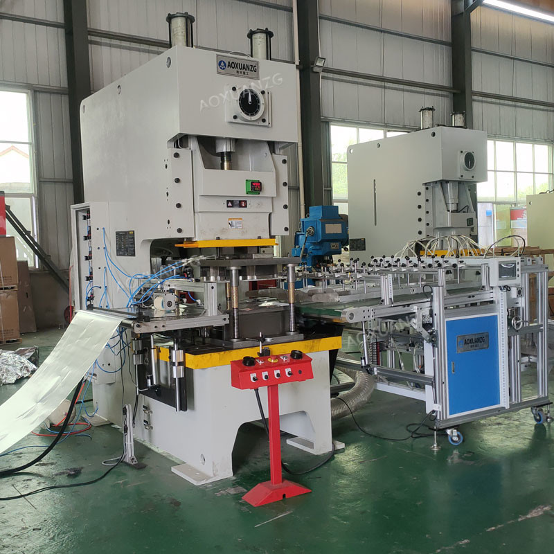 63T Semi Auto Aluminium Foil Container Production Line Pneumatic Punching Machine With Feeder