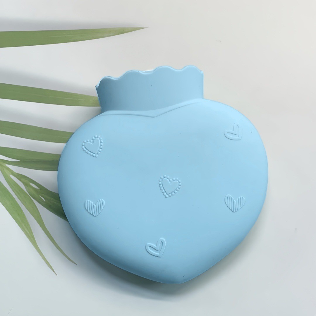 500ML Soft Comfortable Silicone Hot Water Bottle With Screw Cap Leakproof Bag For Pain Relief Waist Back Neck, Shoulders