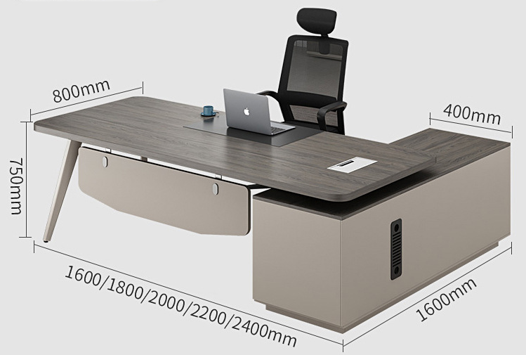 Wooden Computer Office Desk L1600/1800*D1600*H750mm Must-Have for Home Workstation