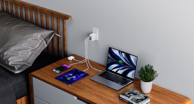 100W USB C Charger 4 Port GaN Foldable Phone Fast Wall Charger Block Power Adapter