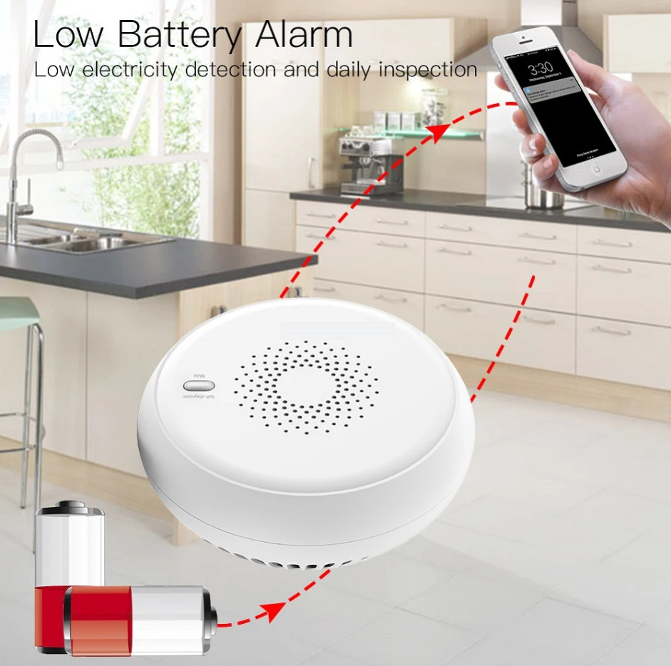 Zigbee Smart Home Smoke Fire Alarm Sensor Detector Home Security System Battery-powered Alarm Wireless Smart Life