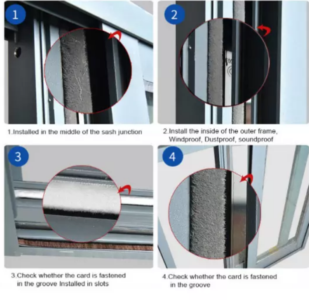 ABM Various Types Aluminum Sliding Window Weather Strip Wool Pile Seal Strip for Glass Door