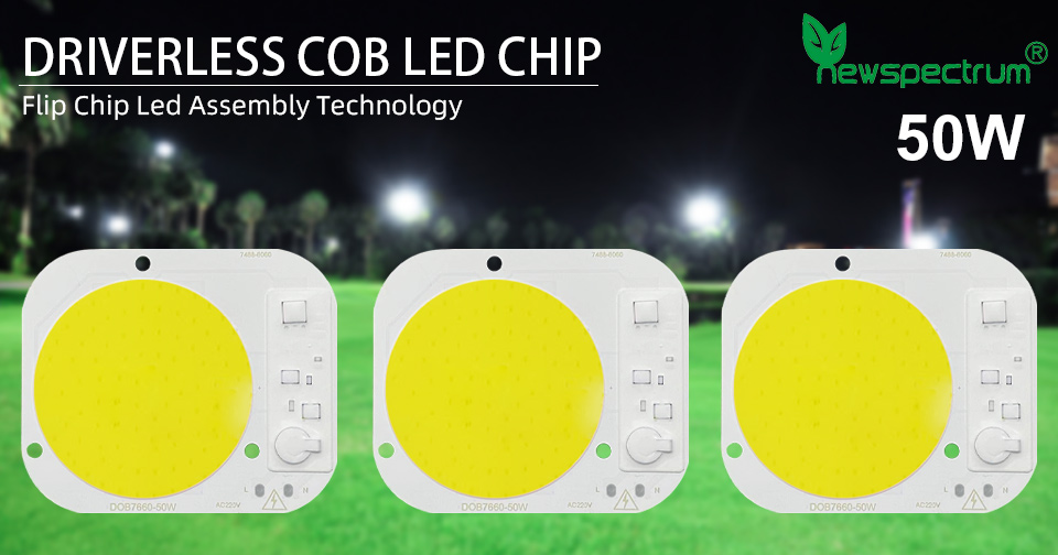 Round 50W LED Chip High Power Driverless Full Spectrum AC220V