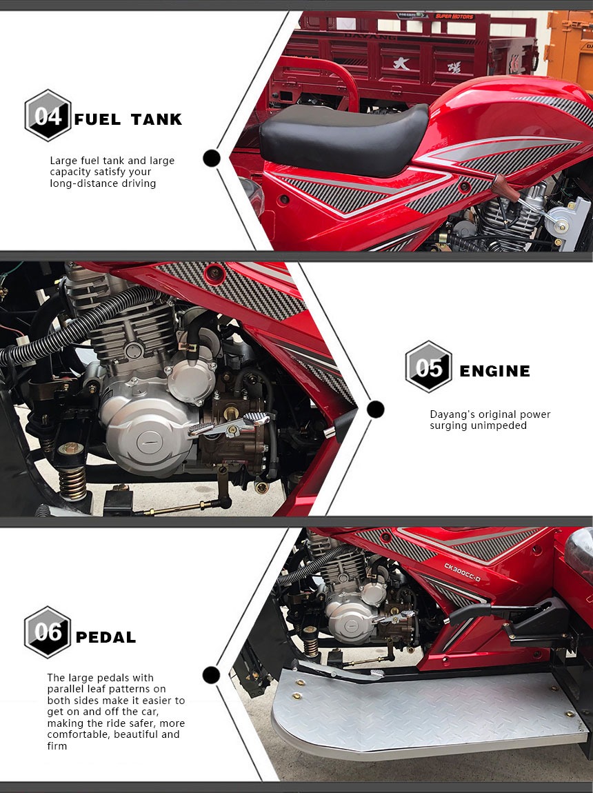 Togo Adult Zongshen Lifan Loncin Engine 150cc 200cc Farming Truck Cargo Tricycle