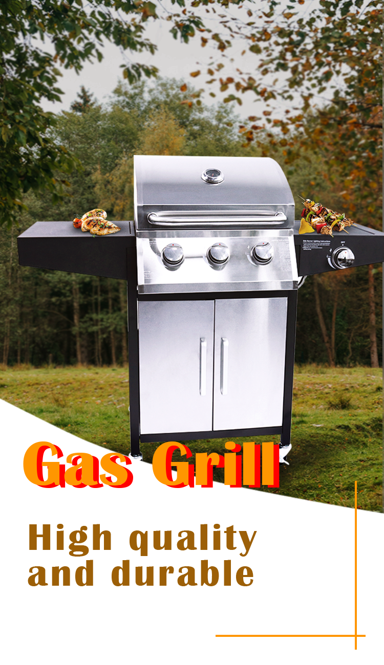 Regulate Temperature Gas Grill Durable Multiple Oven BBQ Smoker for Outdoor Barbecue