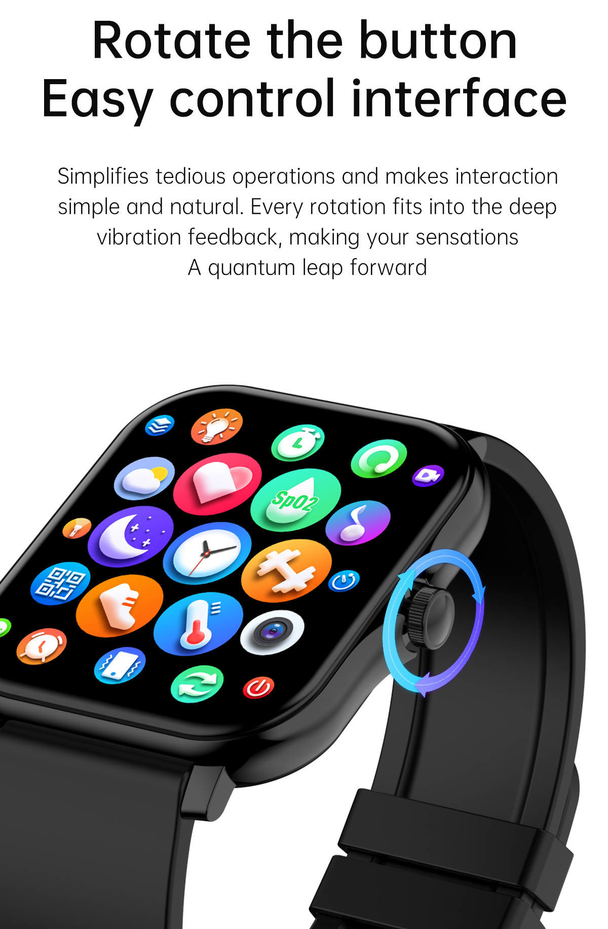 1.75 Inch Smart Bracelet Watch Large Dispaly IP67 Waterproof Exercise Tracking For Men