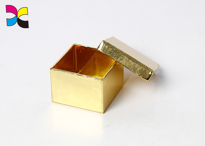 Customized Paper Printed Cardboard Flat Folding Gift Box Golden Color Eco - Friendly