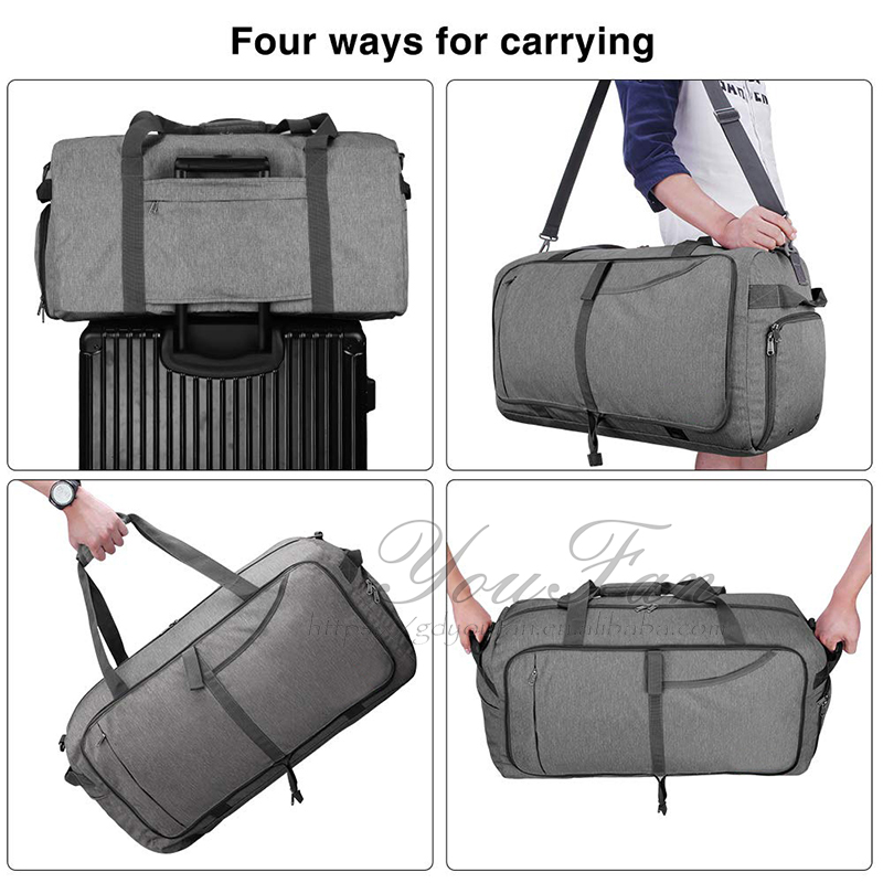 Foldable Travel Duffel Bags , Mens Weekend Travel Bag With Shoe Compartment