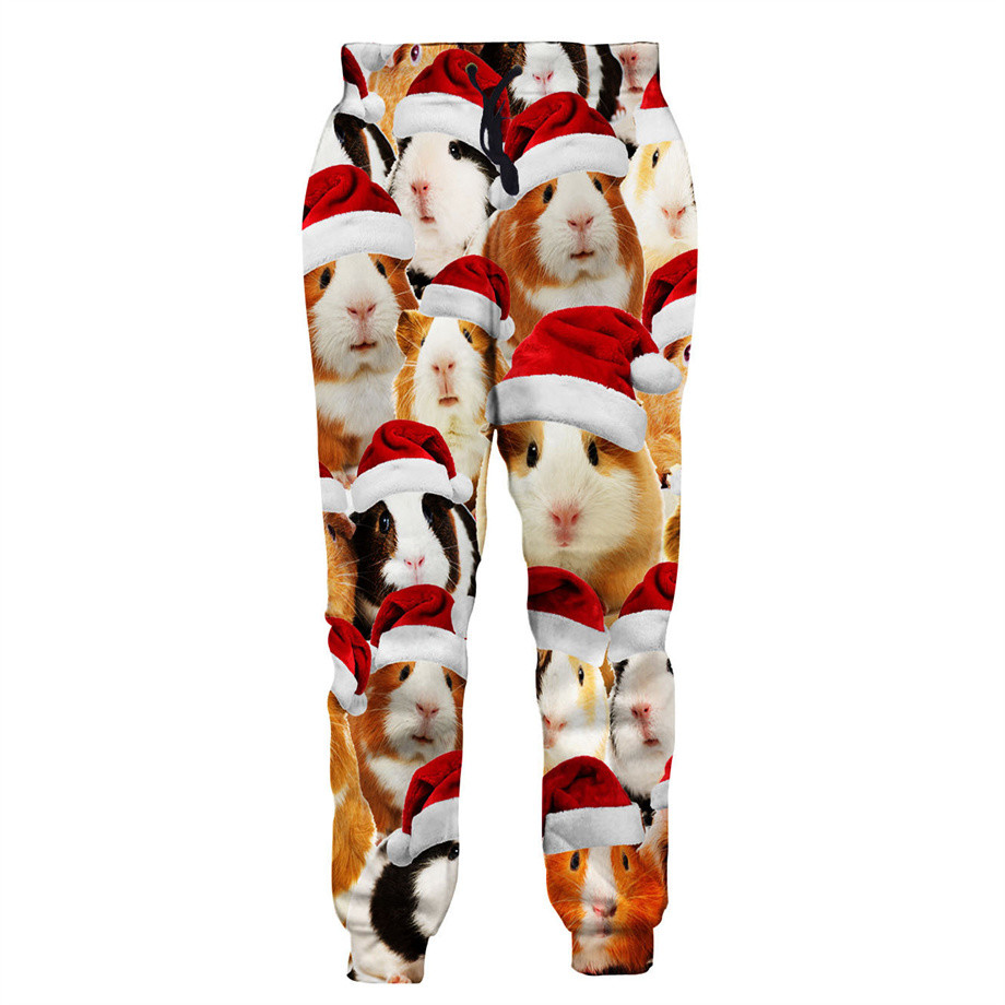 3D Digital Printing Christmas Snowflake Sweatpants Straight Men And Women Loose Casual Trousers