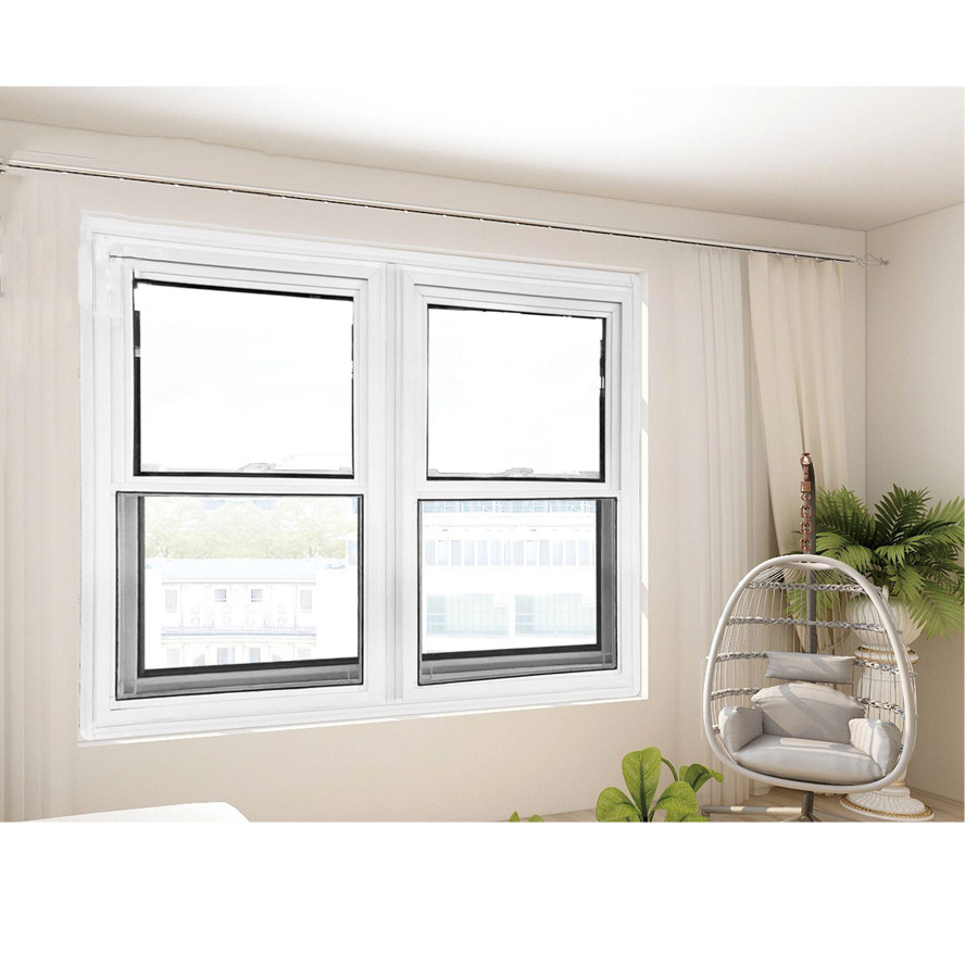 ISO9001 Glazed Tilt UPVC Double Hung Window Customized