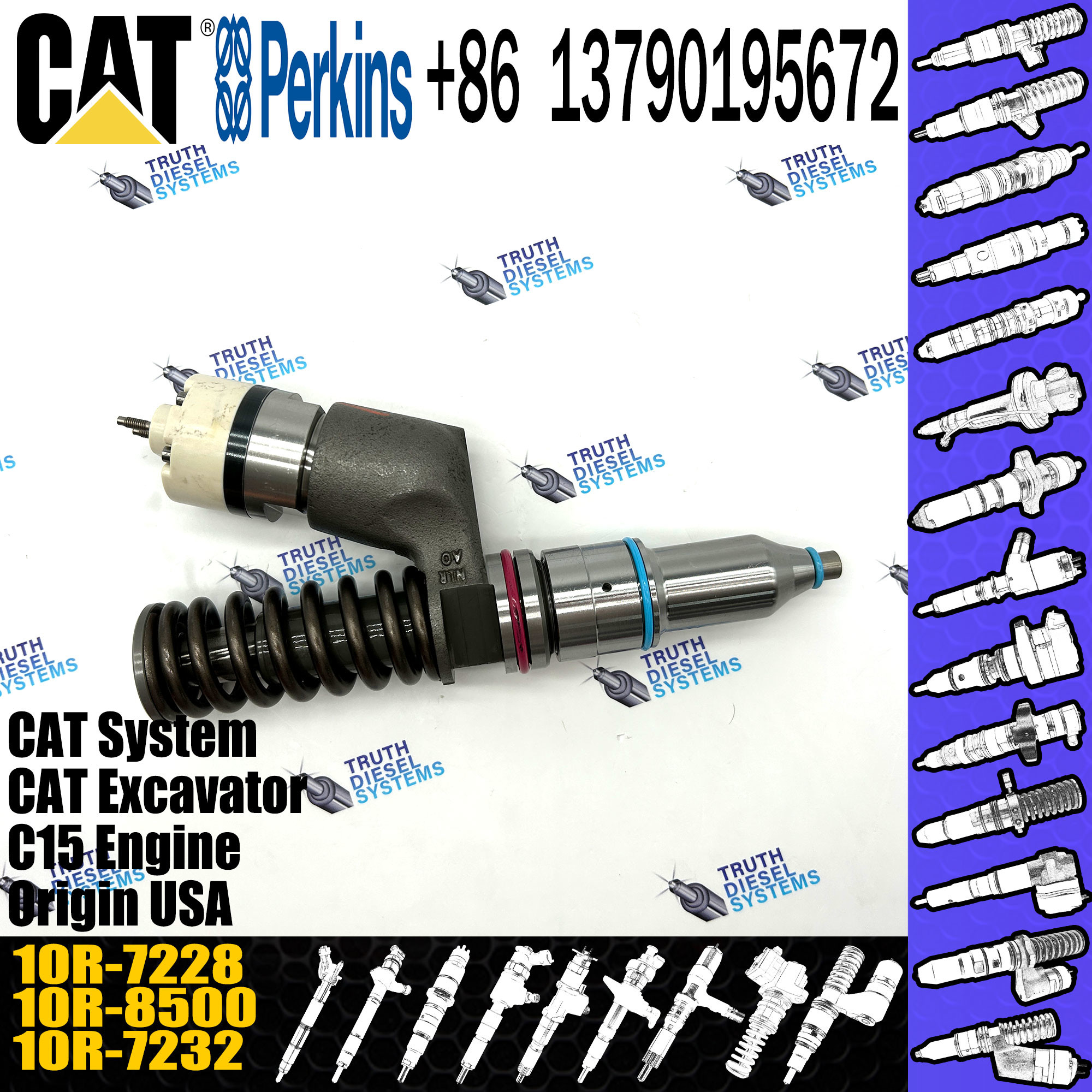 C15 Excavator Diesel Injector Parts 3754106 10R7228 211-3028