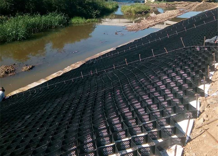 Textured / Smooth Hdpe Geocell Retaining Wall