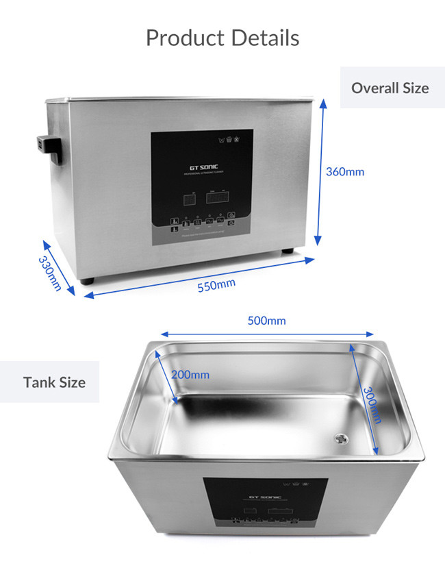 Digital Multifunctional 27L GT SONIC Cleaner With Degas Function