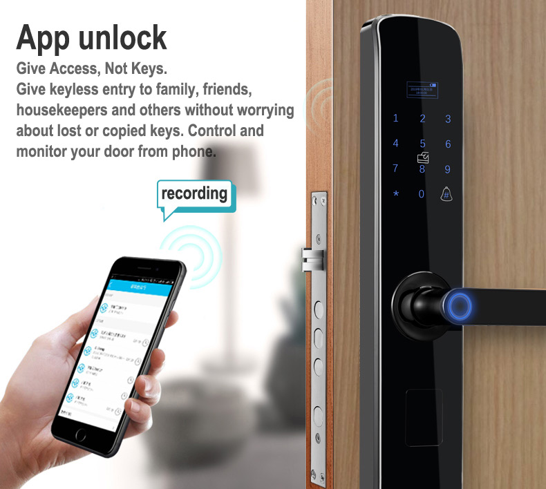 High Security Rosh Digital Fingerprint Door Lock Multifunction Tuya Wifi Door Lock
