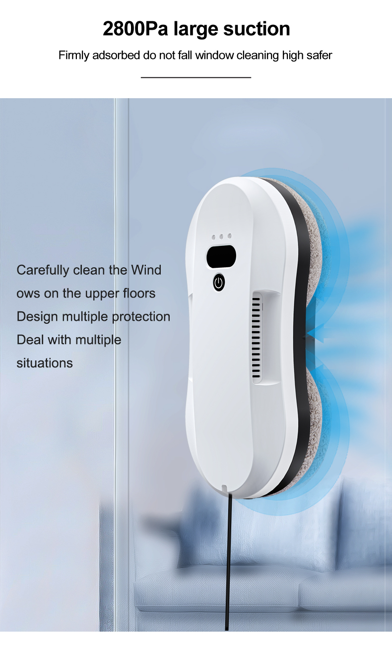 Smart Window Cleaning Robot with Water Spray and Brushless Motor 4 Hours Charging Time