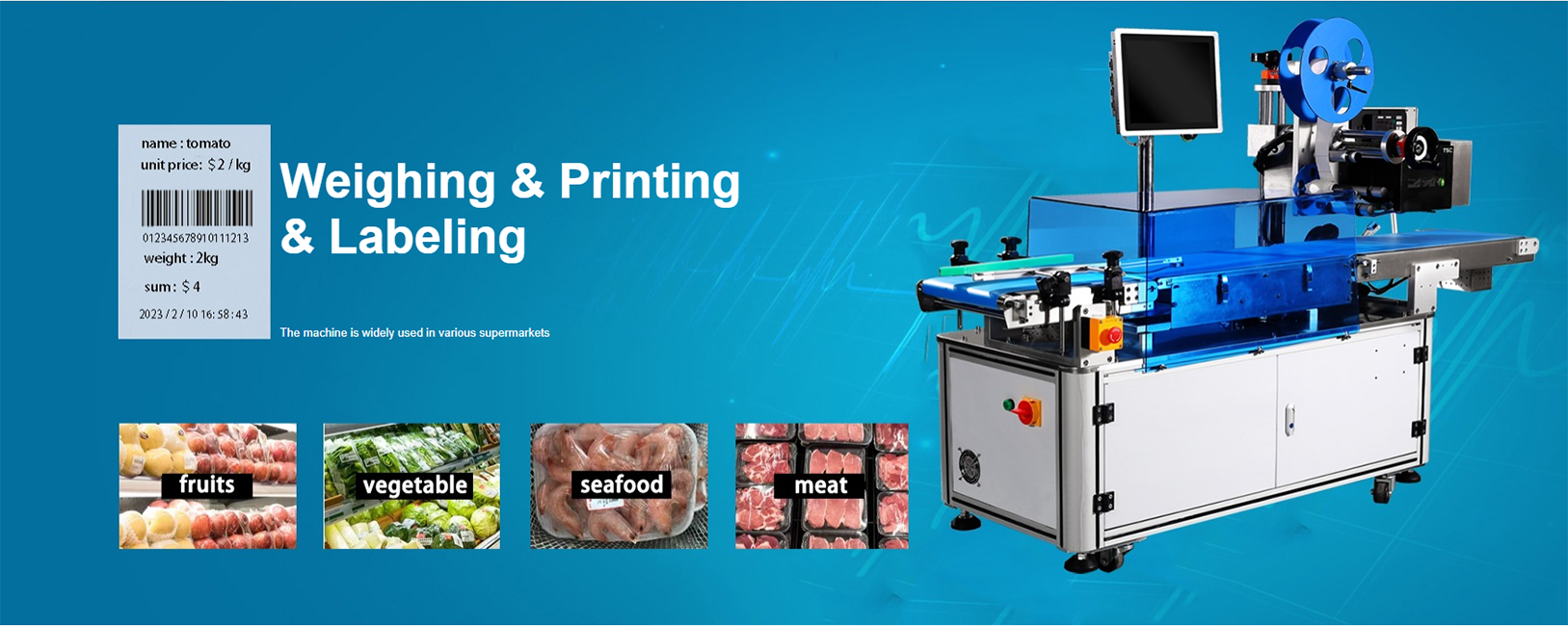 700mm FK-V Supermarket Vegetable Fruit Fresh Box Weighing Printing and Labeling Machine