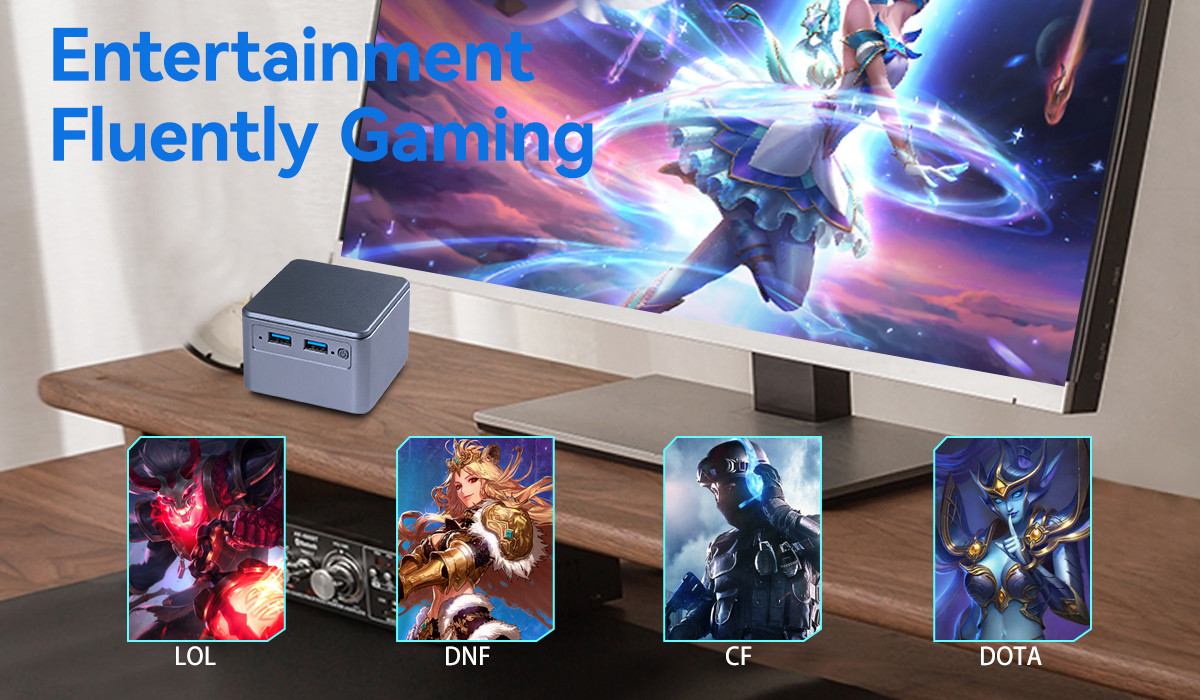 Intel Celeron N5105 Mini PC Portable Game PC LPDDR4x 16GB With Single LAN Dual HDMI
