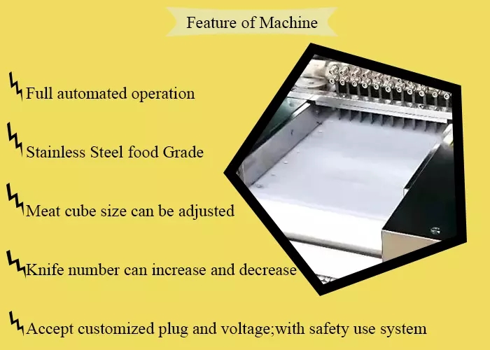 Fresh and Frozen Chicken Steak Cutting Machine Poultry Fish Cube Cutter Meat Cubes Cutting Machine Meat Processing Machine
