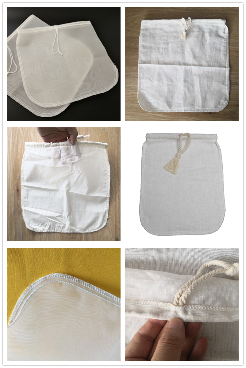 High Temperature Resistant Nylon Filter Bag / Hemp Mesh Bag Reusable