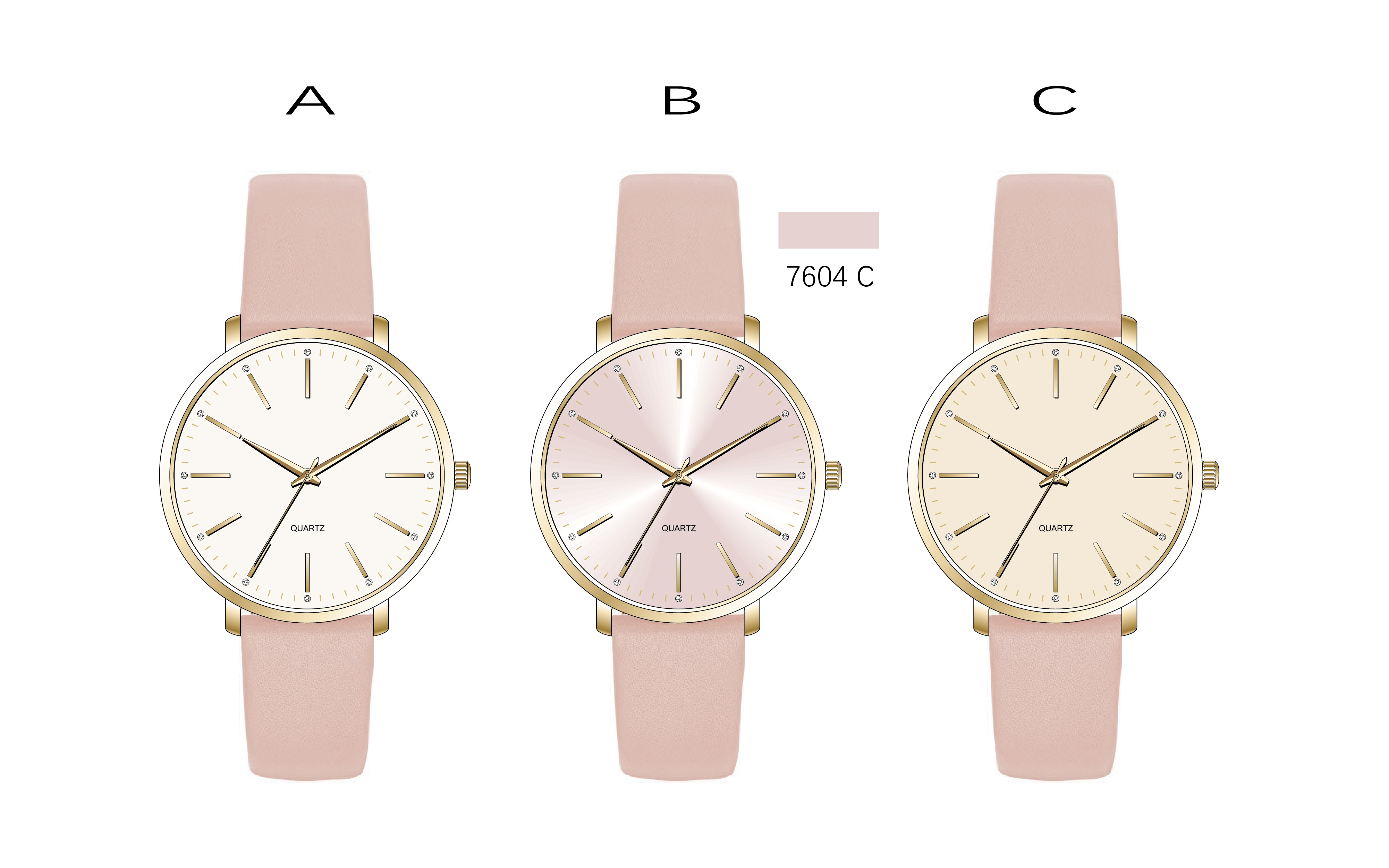 Fashion Watch, Italian leather wristband PVD rose gold case and black bezel Minimalist Dial Custom Brand Logo Watches Me