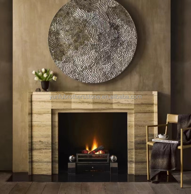 Customized Marble Mantel Fireplace Without Remote Control Perfect for Living Room or Vilar