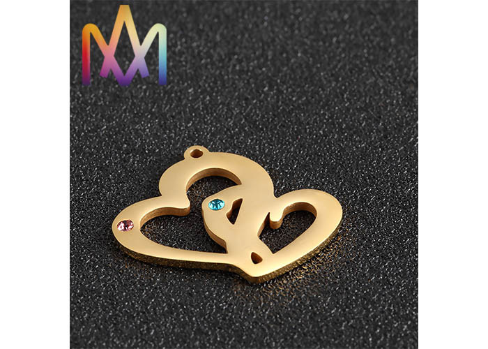 SS304 Hollow Double Heart Shape Pendant 25.5x28.5mm